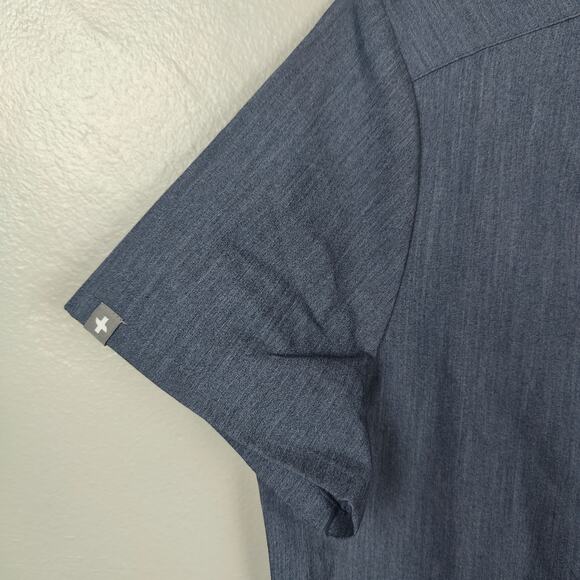 Figs Casma Scrub Top Womens XXS Heather Denim Gray V-Neck Pockets NWT 09 - Picture 2 of 6